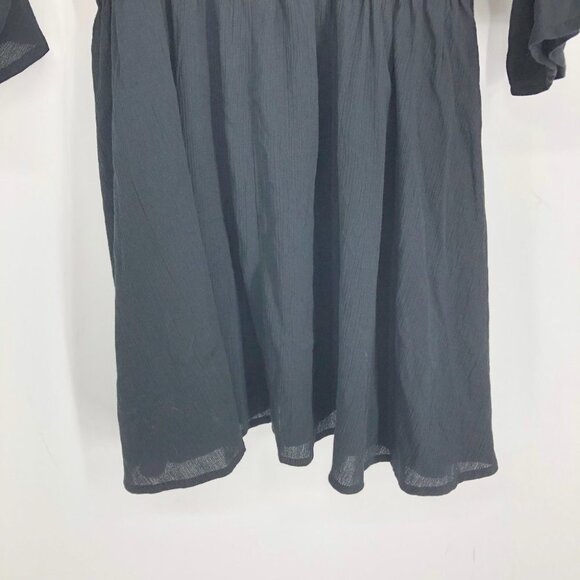 NWT Miken Swim Black Beach Bathing Suit Cover-Up Tunic w/ Floral Embroidery M - Picture 13 of 16